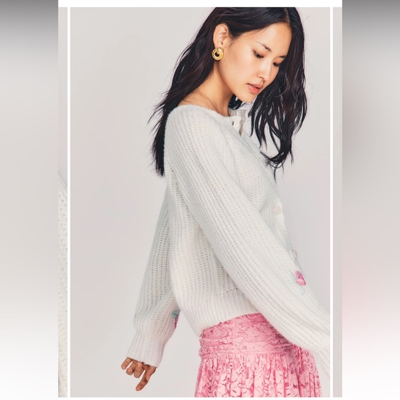 LoveShackFancy Brookie Cardigan Size XS - Picture 7 of 14